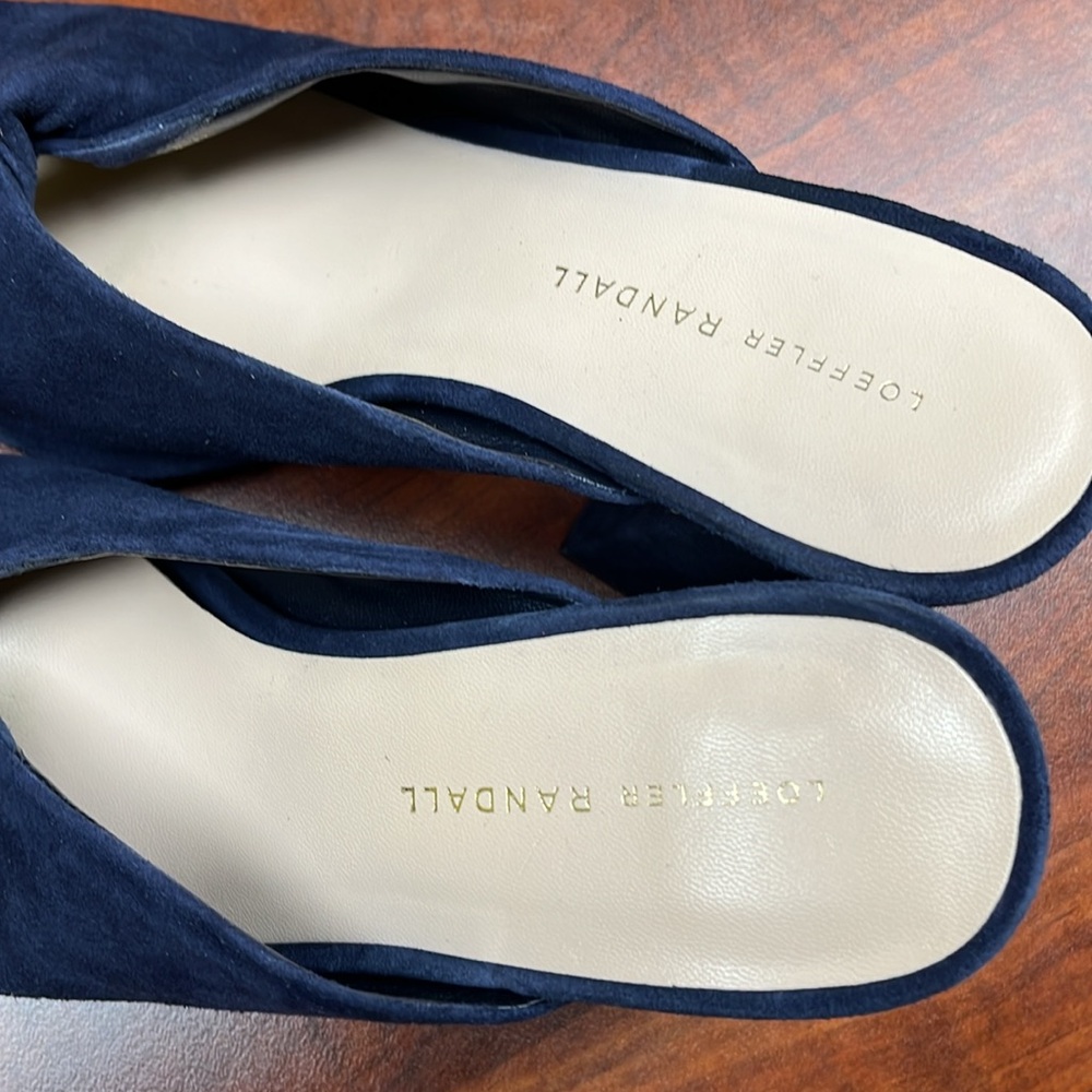 Loeffler Randall Laurel Navy blue suede slip on sandal - Picture 7 of 11